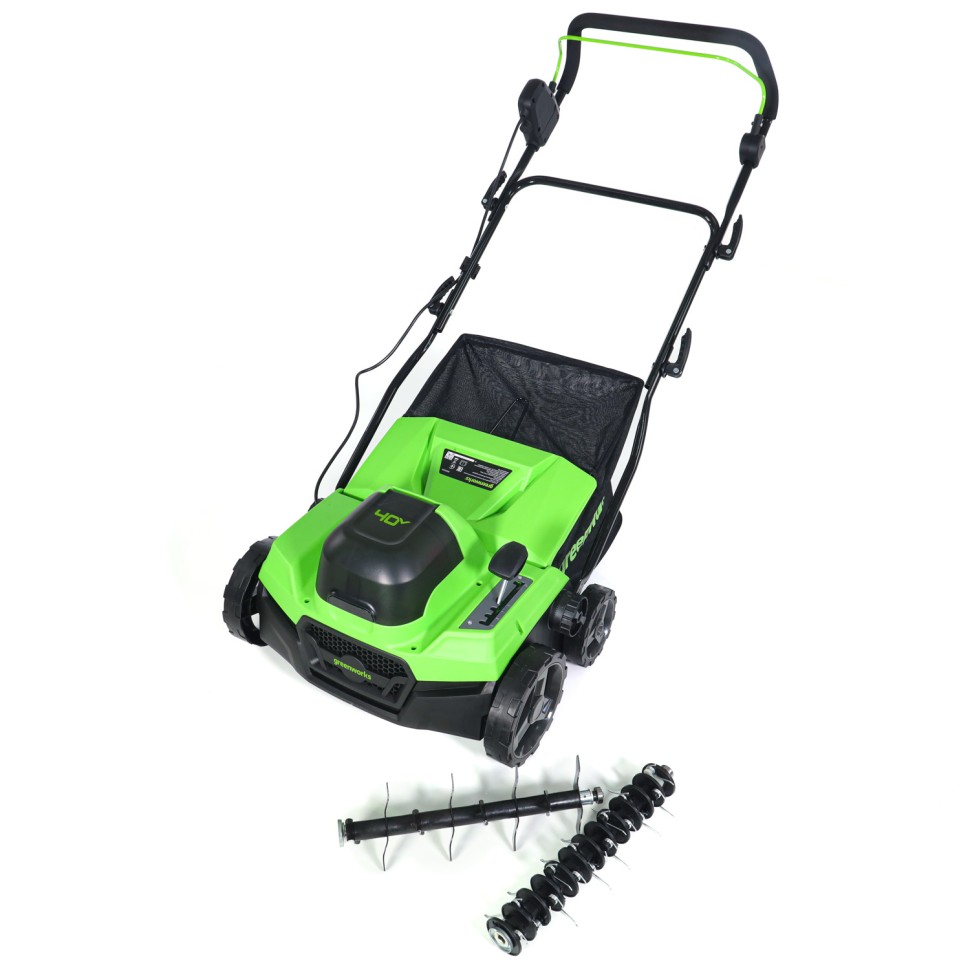 Аэратор скарификатор Greenworks GD40SC38II, 40v, 38 см, без АКБ и ЗУ (аккумуляторный)
