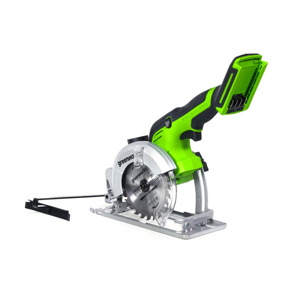 Циркулярная пила Greenworks G24MCS, 24v, 120 мм, без АКБ и ЗУ (аккумуляторная, мини)