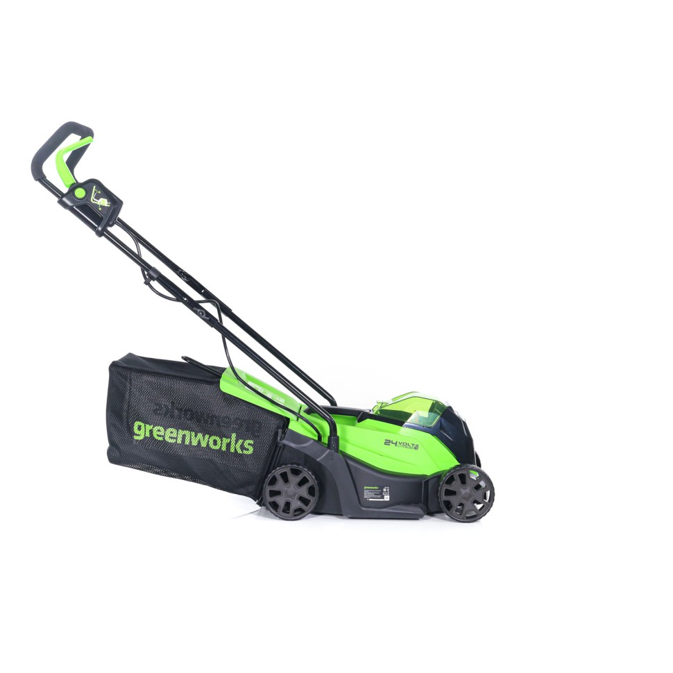 Газонокосилка Greenworks GD24LM33k2, 24v, 33 см, в комплекте с АКБ 2 А·ч и ЗУ (аккумуляторная)