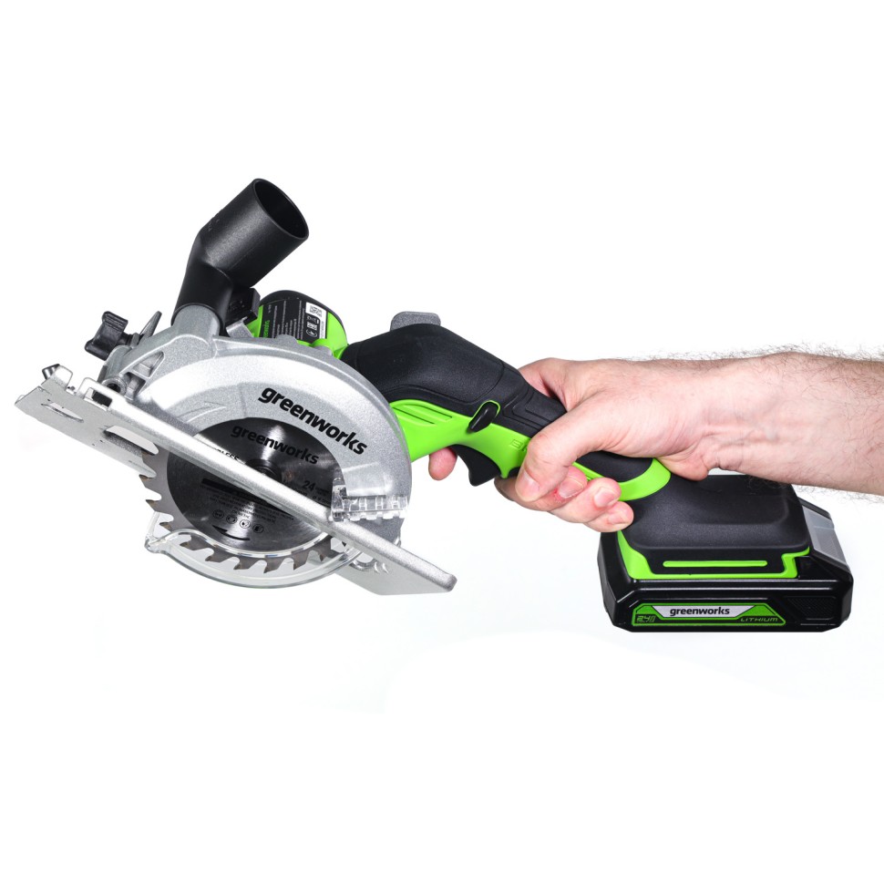 Циркулярная пила Greenworks G24MCS, 24v, 120 мм, без АКБ и ЗУ (аккумуляторная, мини)
