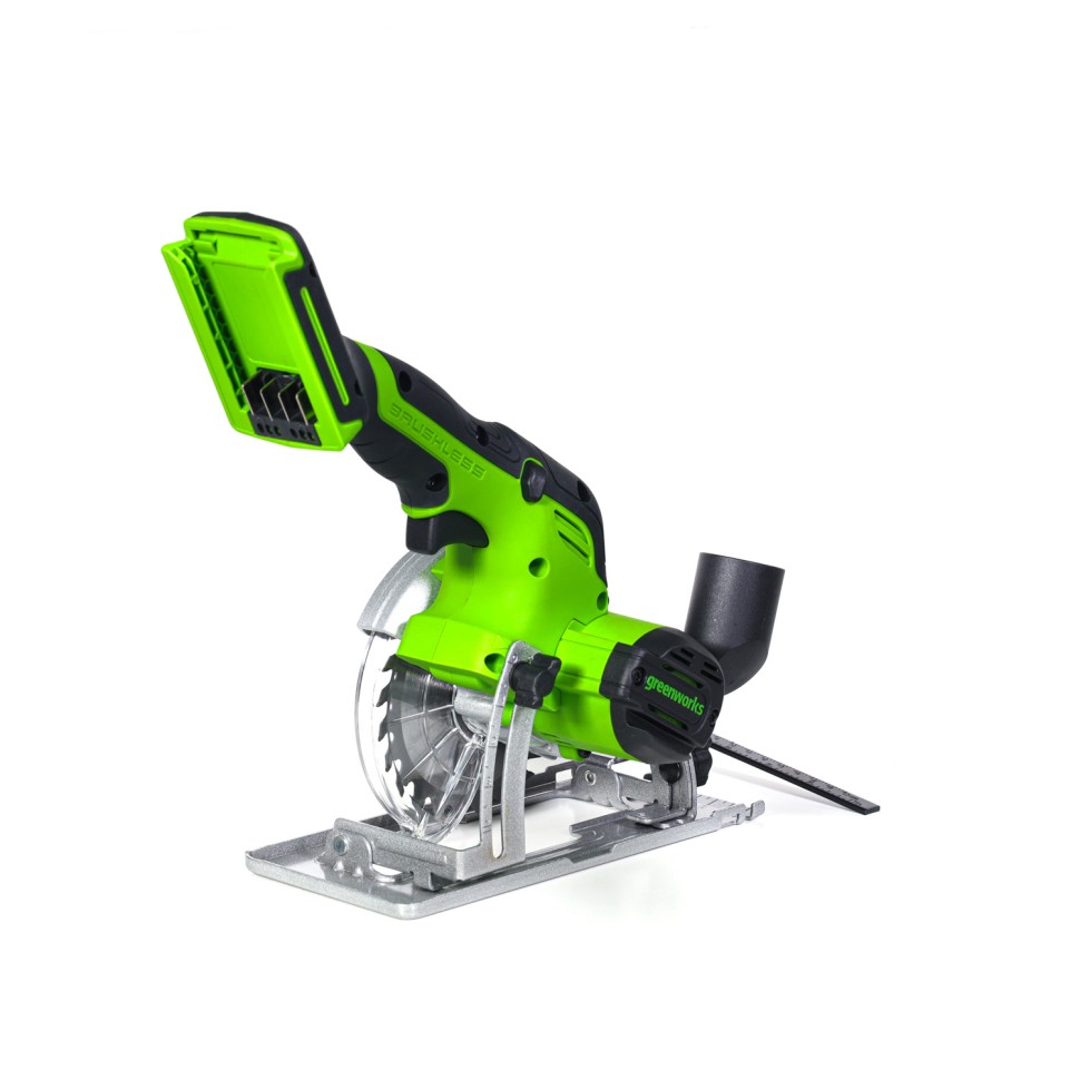 Циркулярная пила Greenworks G24MCS, 24v, 120 мм, без АКБ и ЗУ (аккумуляторная, мини)