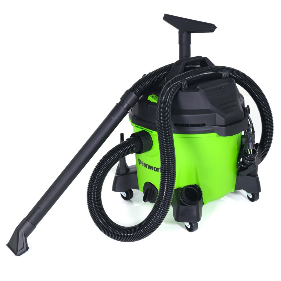 Строительный пылесос Greenworks G120WDV, 220v, 1.3 кВт (сетевой)