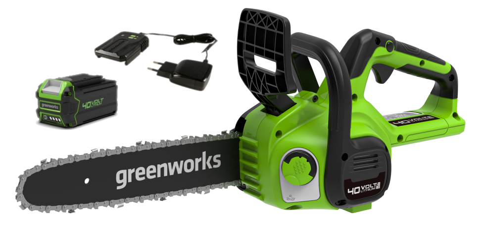 Цепная пила Greenworks G40CS30IIk4, 40v, 30 см, в комплекте с АКБ 4 А·ч и ЗУ (аккумуляторная)