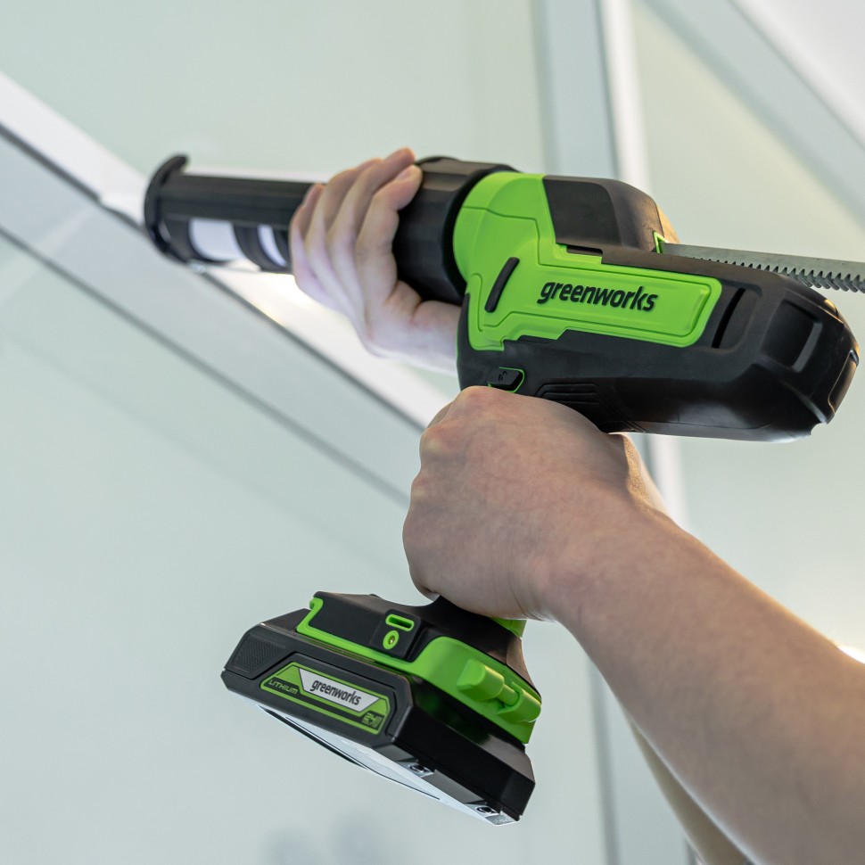 Пистолет для герметиков Greenworks G24CAU, 24v, без АКБ и ЗУ (аккумуляторный)