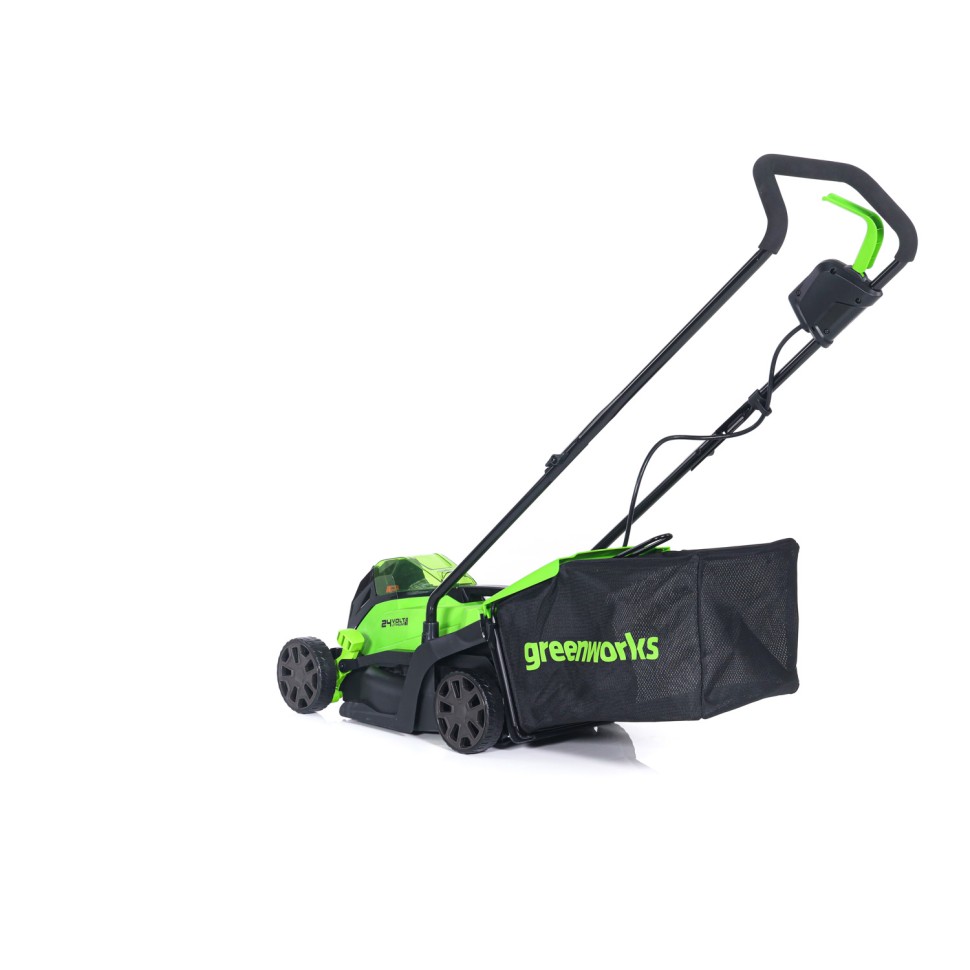 Газонокосилка Greenworks GD24LM33k2, 24v, 33 см, в комплекте с АКБ 2 А·ч и ЗУ (аккумуляторная)