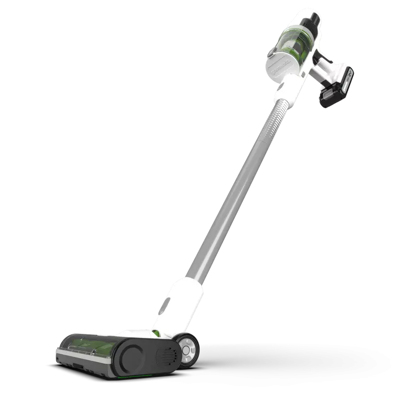 Беспроводной вертикальный пылесос greenworks GD24SVk4D, 24v, в комплекте с АКБ 4 А·ч и ЗУ (аккумуляторный, белый) + 6 насадок