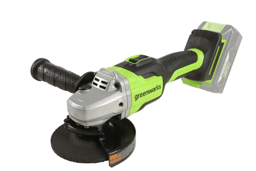 Угловая шлифовальная машина (болгарка) Greenworks GD24AG, 24v, 125 мм, без АКБ и ЗУ (аккумуляторная)