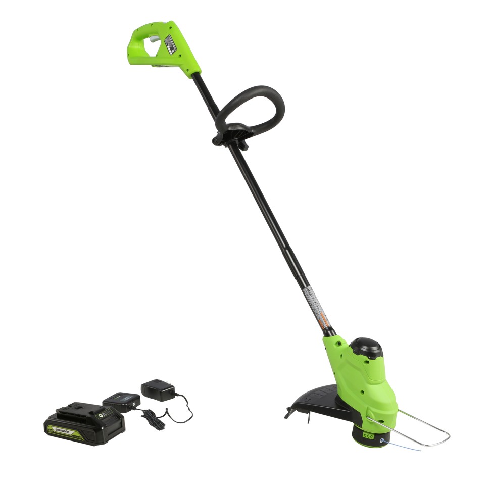 Триммер Greenworks G24LT25, 24v, 25 см, в комплекте с АКБ 2 А·ч и ЗУ (аккумуляторный)
