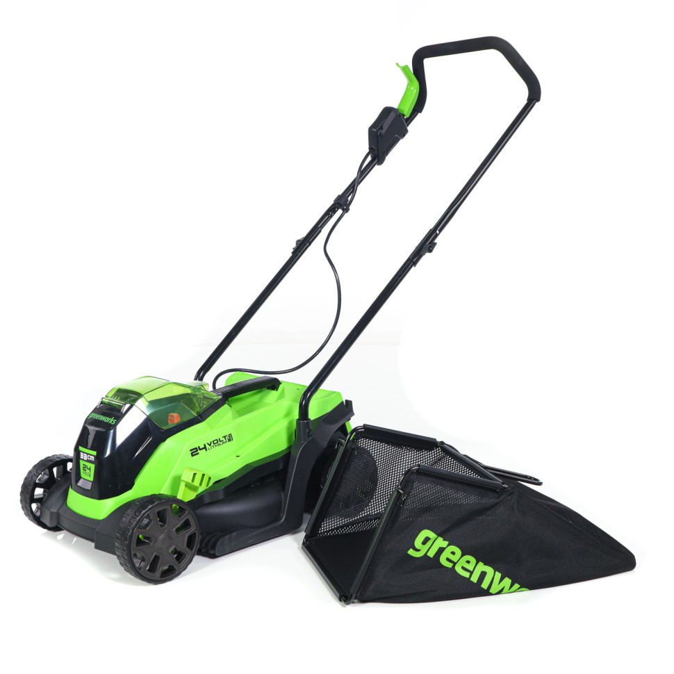 Газонокосилка Greenworks GD24LM33k2, 24v, 33 см, в комплекте с АКБ 2 А·ч и ЗУ (аккумуляторная)