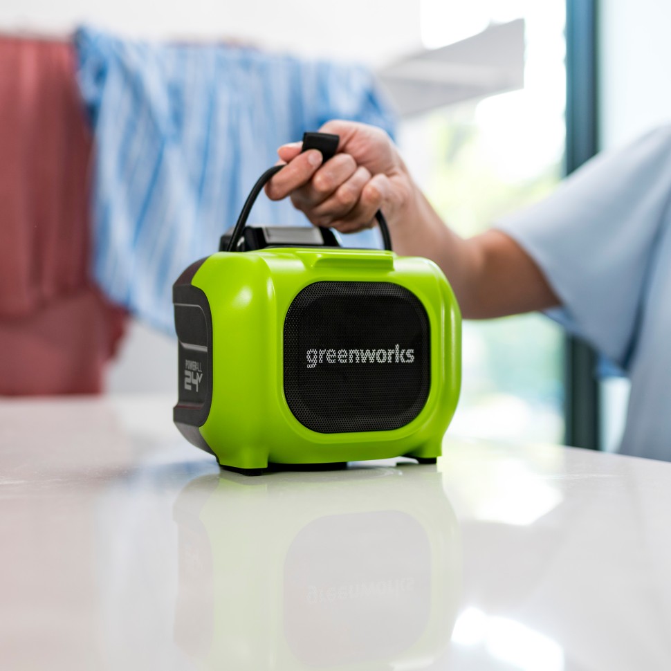 Беспроводная колонка Greenworks GPT-MNBS, 24v/220v, без АКБ и ЗУ (аккумуляторная и сетевая)
