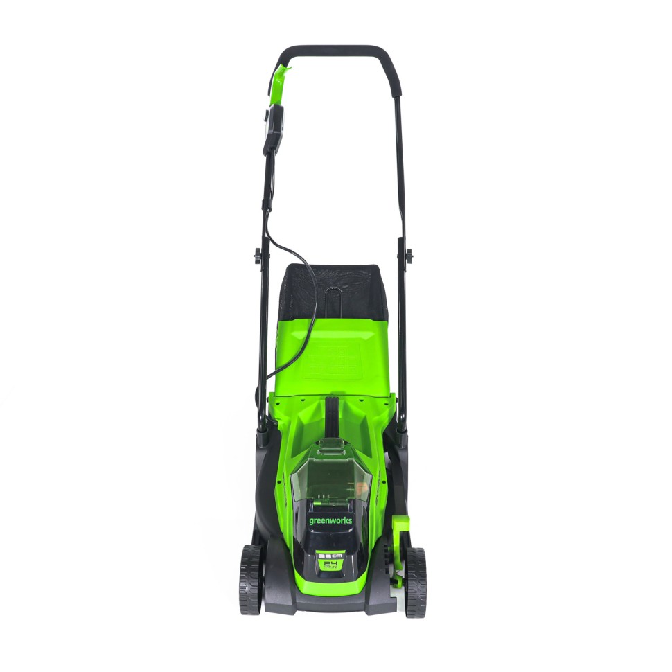 Газонокосилка Greenworks GD24LM33k2, 24v, 33 см, в комплекте с АКБ 2 А·ч и ЗУ (аккумуляторная)