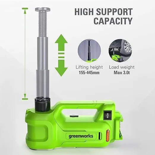 Гидравлический автомобильный домкрат Greenworks G24JACK, 24v, без АКБ и ЗУ (аккумуляторный) в сумке