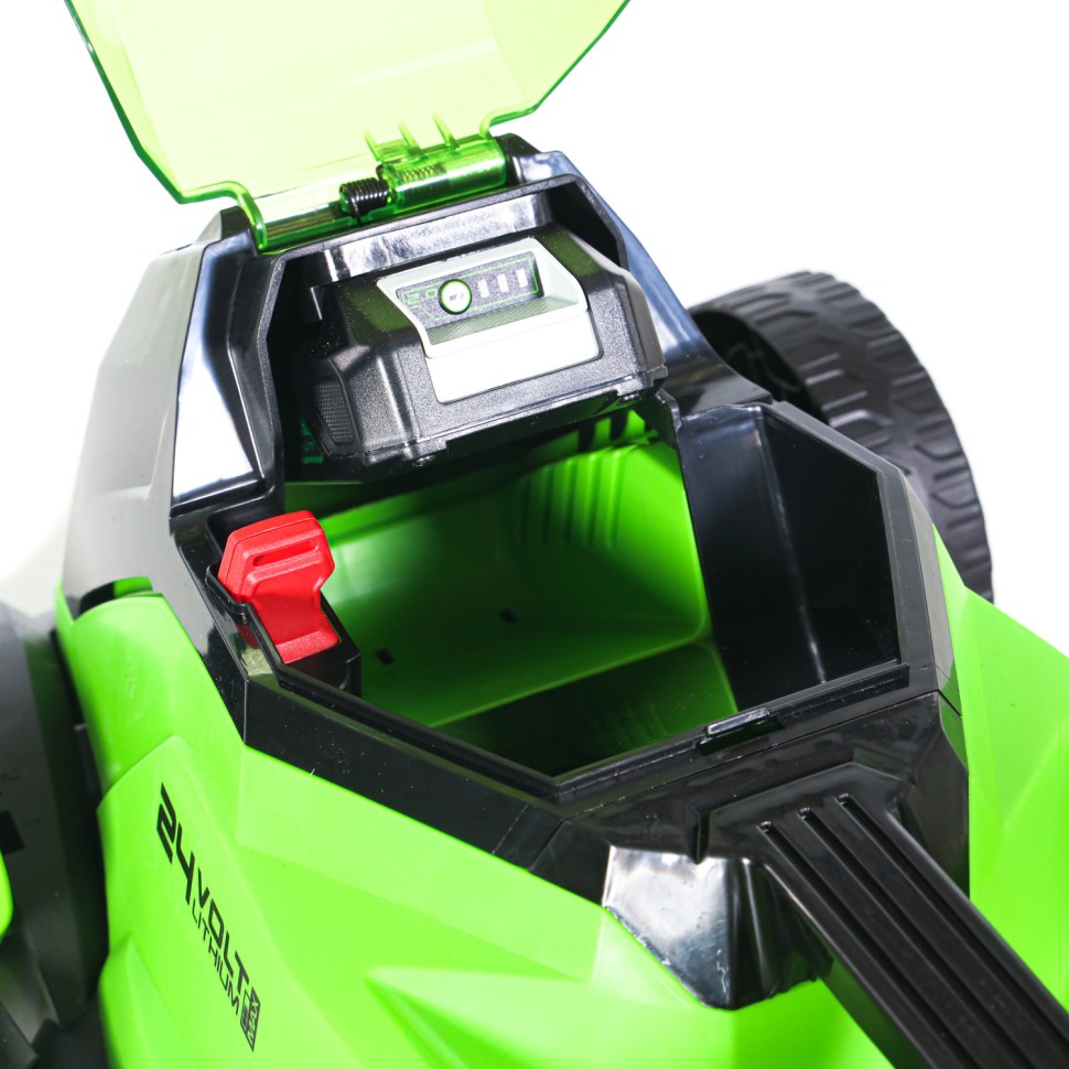 Газонокосилка Greenworks GD24LM33k2, 24v, 33 см, в комплекте с АКБ 2 А·ч и ЗУ (аккумуляторная)