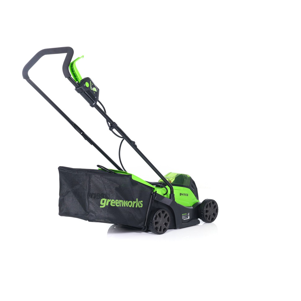 Газонокосилка Greenworks GD24LM33k2, 24v, 33 см, в комплекте с АКБ 2 А·ч и ЗУ (аккумуляторная)