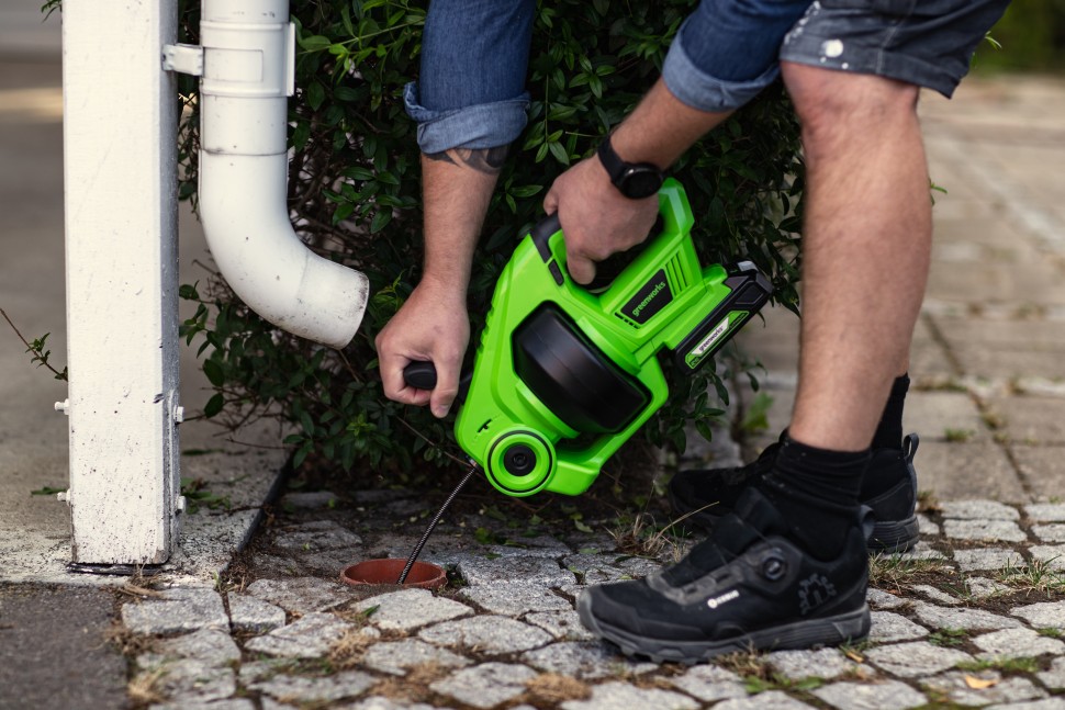 Сантехнический трос Greenworks, G24DA, 24v, без АКБ и ЗУ (аккумуляторный)