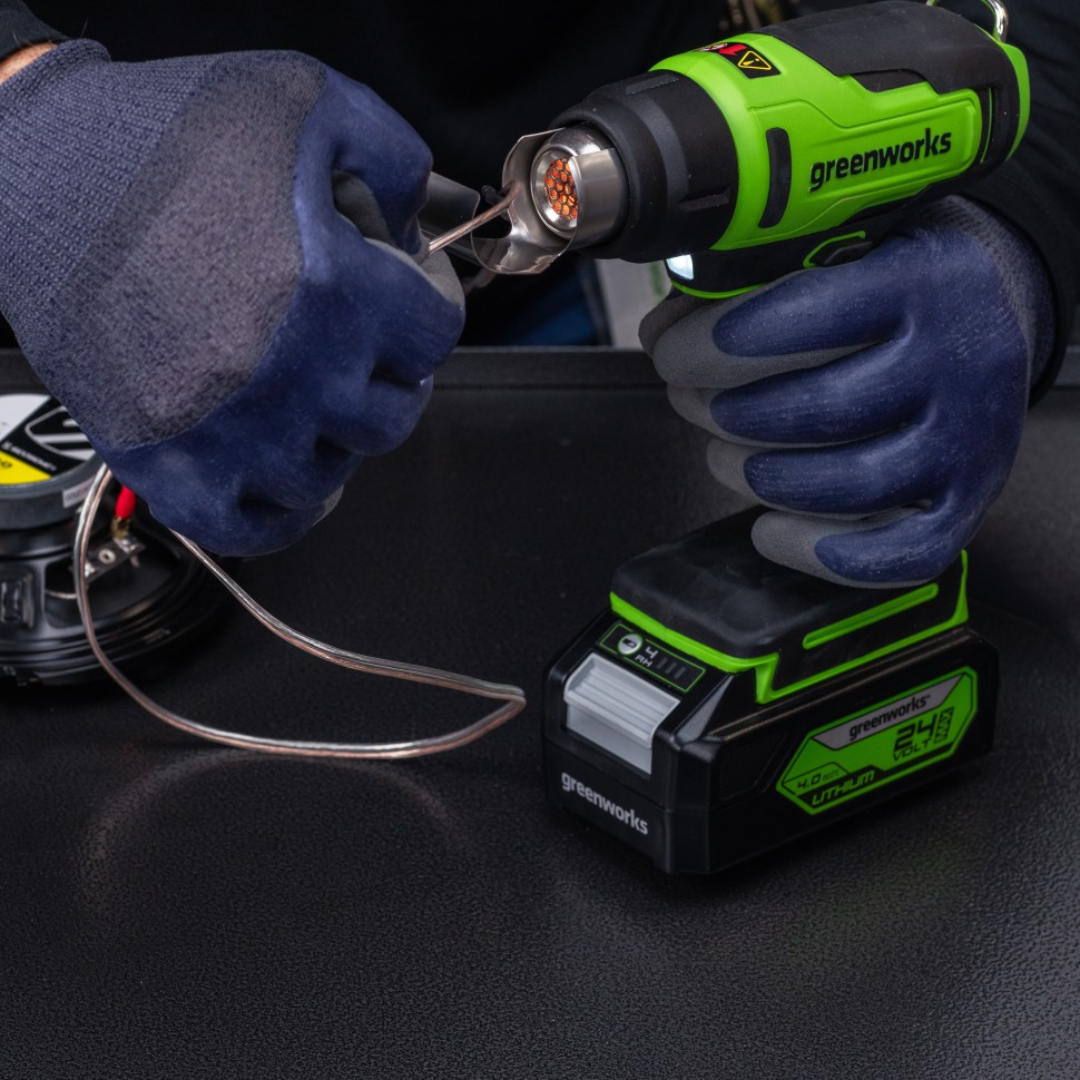 Строительный термофен Greenworks, G24HG, 24v, без АКБ и ЗУ (аккумуляторный)